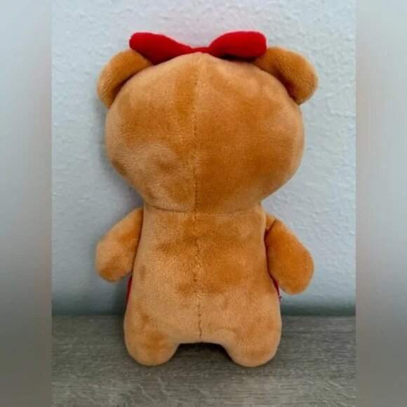 Merry Bright Fancy Holiday Bear Small Dog Toy Grunter Squeaker, Dog's Love Sound - Picture 2 of 2